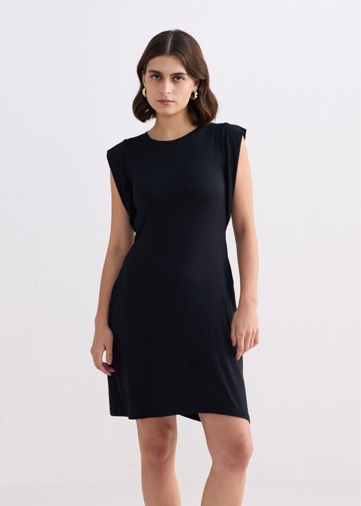 Muscle Tee Short Dress In Black