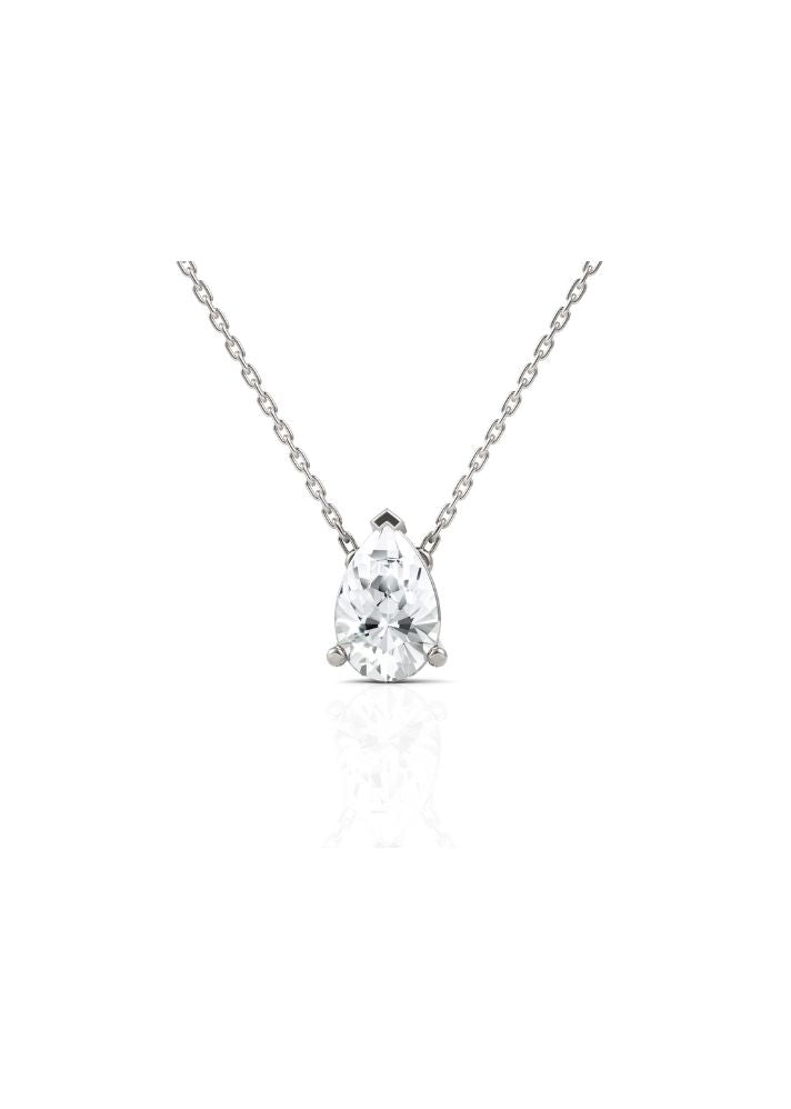 Product image of Yellow Gold, White Gold, Rose Gold 18K gold set with Etically Lab Grown Diamonds Pear Cut Solitaire Neckpiece, curated by Only Ethikal