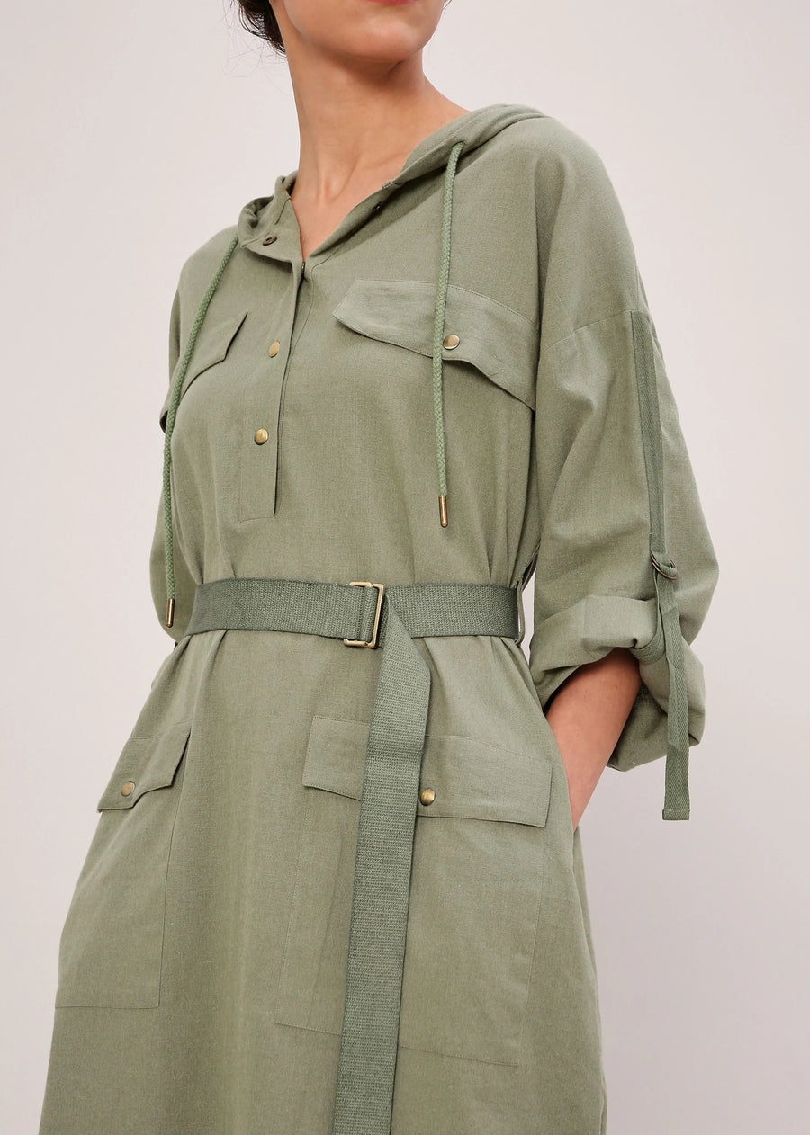 Capsule Edit Safari Pocket Hooded Dress