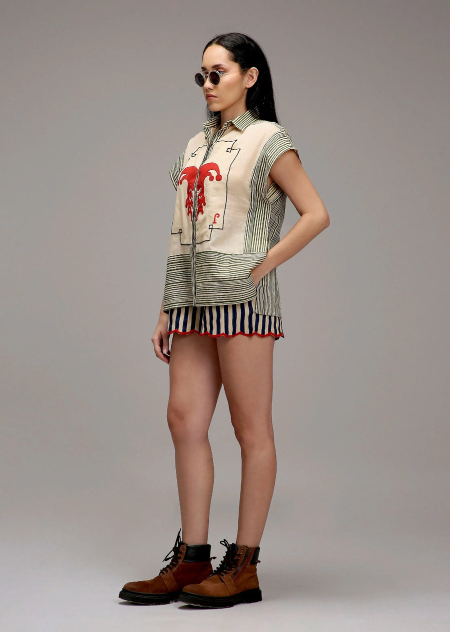 Egg-Shell Joker Shirt Shorts Set