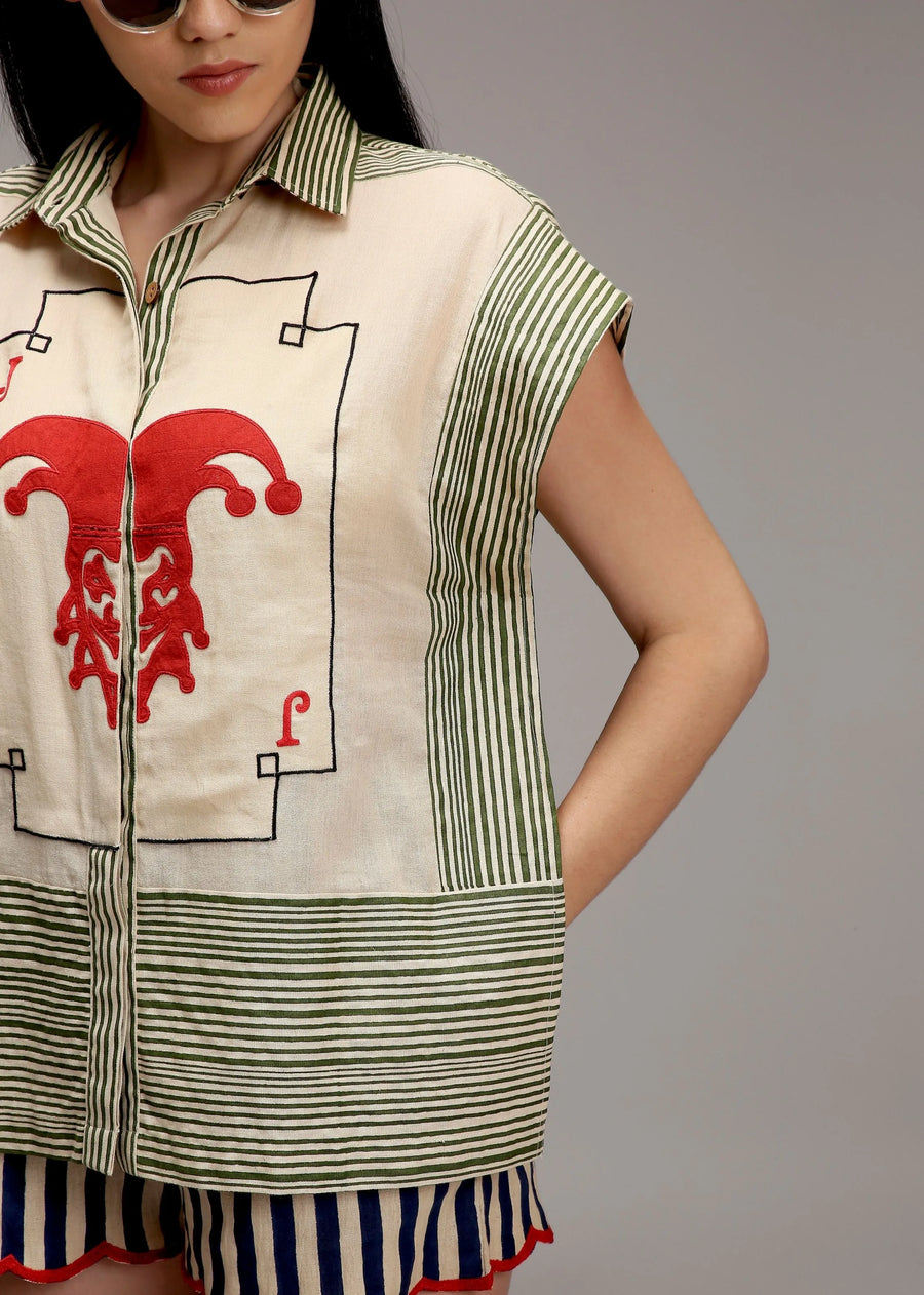 Egg-Shell Joker Shirt Shorts Set