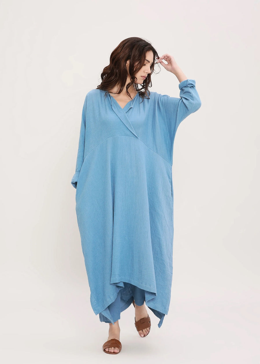 Coco Blue Kaftan Tunic Set (2 Pcs)