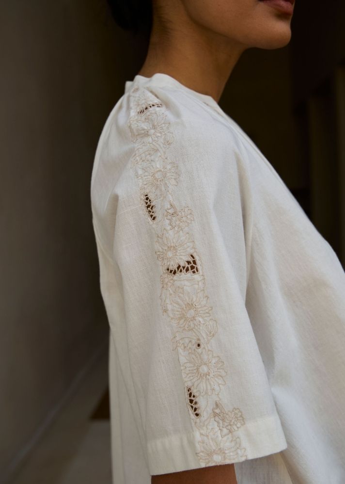 Bheer Handwoven Embroidered Top