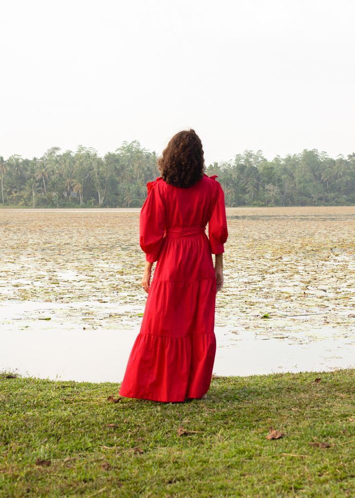 Chloe Red Ruffle Dress