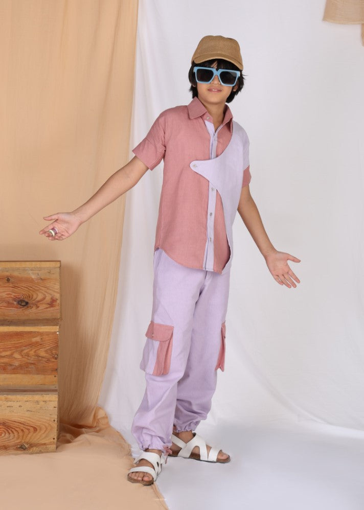 Musk Panelled Shirt & Pants Set