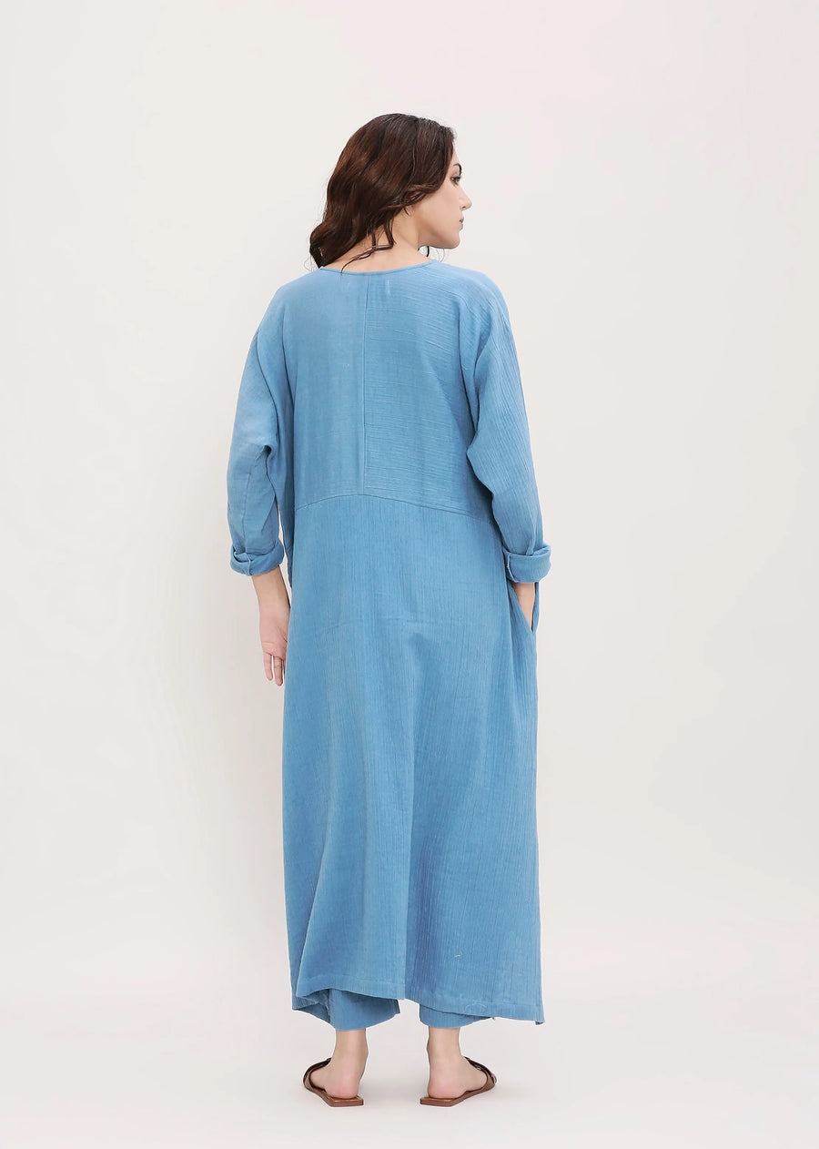 Coco Blue Kaftan Tunic Set (2 Pcs)