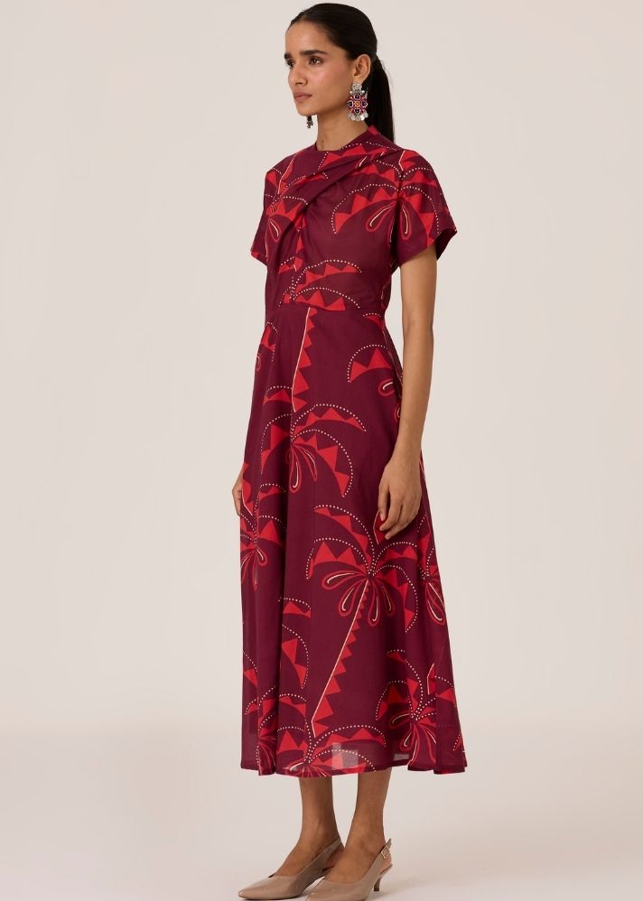 Dalia Palm Print Dress