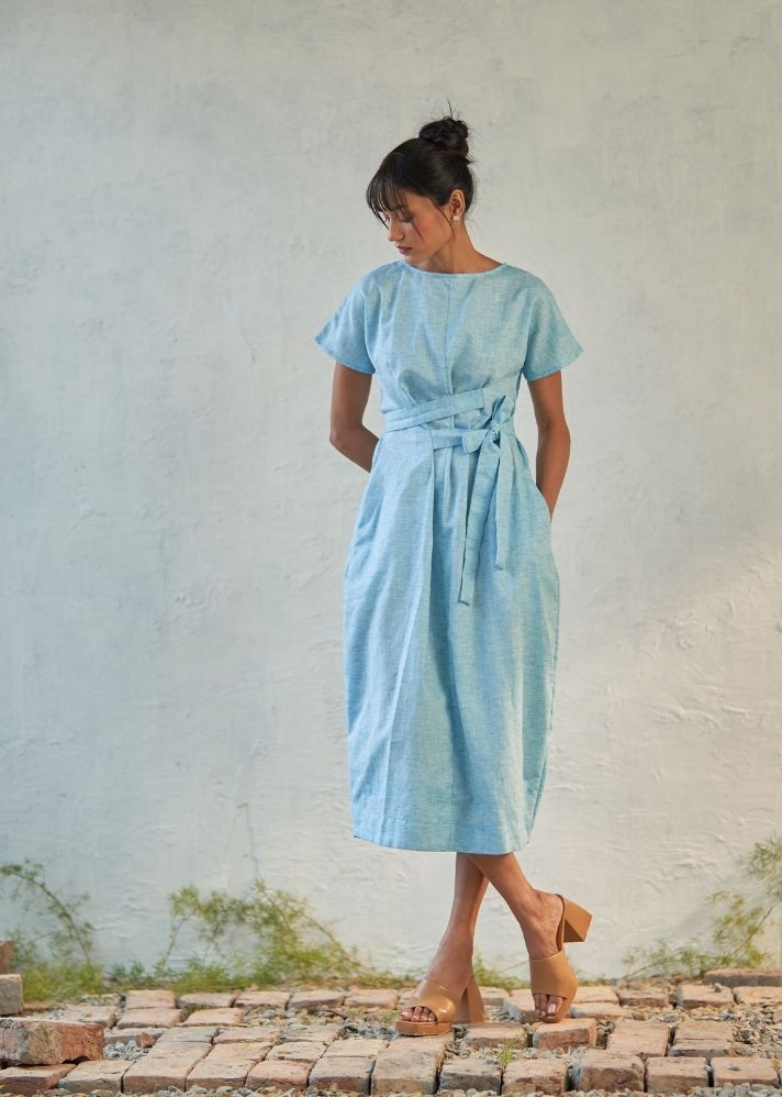 Bluefall Belted Dress