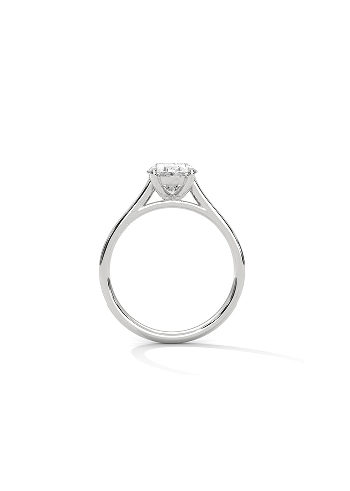 Oval Cut Solitaire Ring With 34 Diamonds-Cat0153