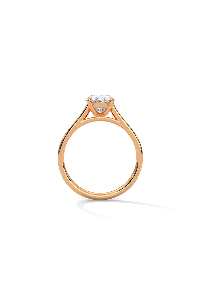 Oval Cut Solitaire Ring With 34 Diamonds-Cat0153