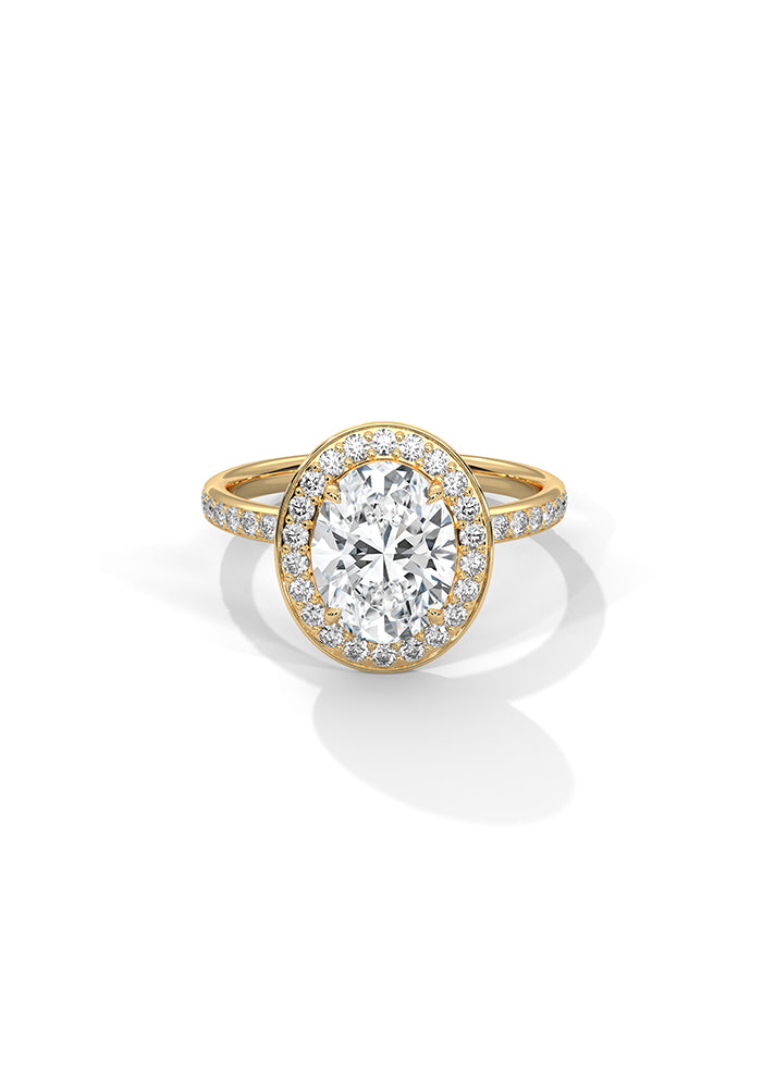 Oval Cut Solitaire Ring With 58 Diamonds-Cat0154