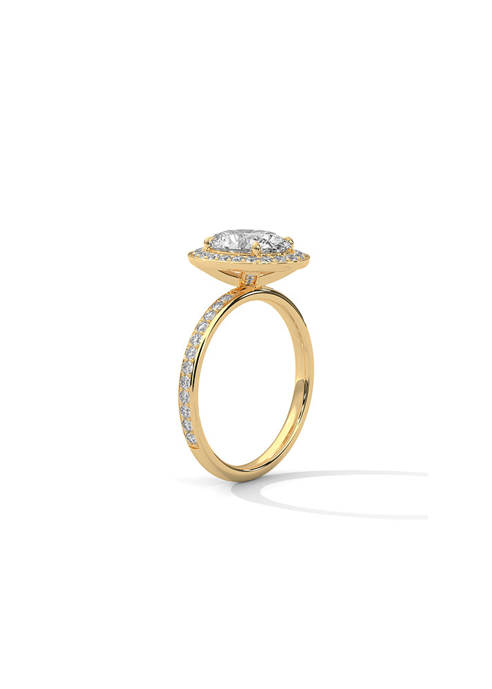 Oval Cut Solitaire Ring With 58 Diamonds-Cat0154