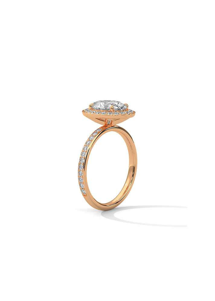 Oval Cut Solitaire Ring With 58 Diamonds-Cat0154