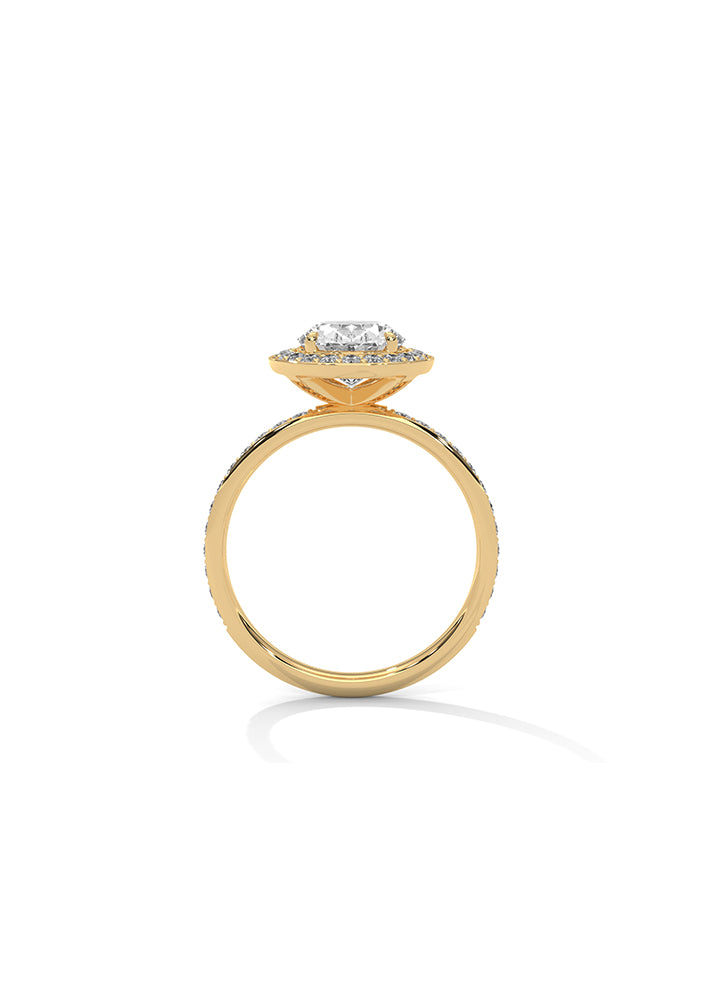 Oval Cut Solitaire Ring With 58 Diamonds-Cat0154