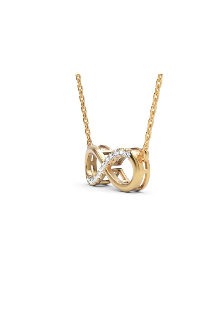 Product image of Yellow Gold, White Gold, Rose Gold 18K gold set with Etically Lab Grown Diamonds Infinity Neckpiece, curated by Only Ethikal