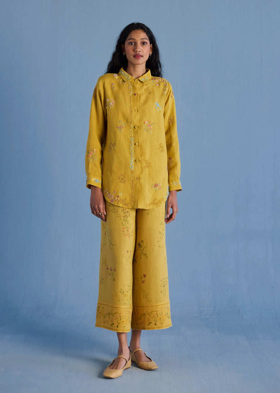 Alila Embroidered Oversized Co-Ord Set-Ochre