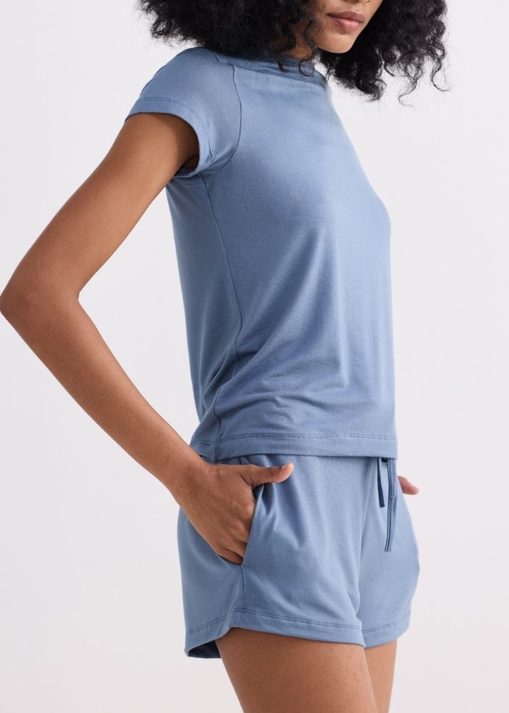 Essential Short Sleeve Tee In Blue