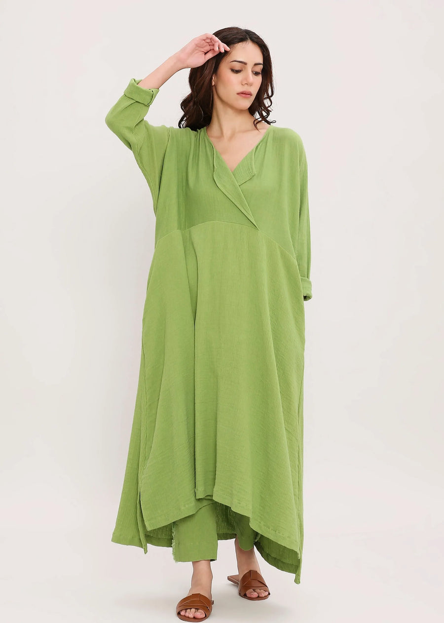 Coco Green Kaftan Tunic Set (2 Pcs)