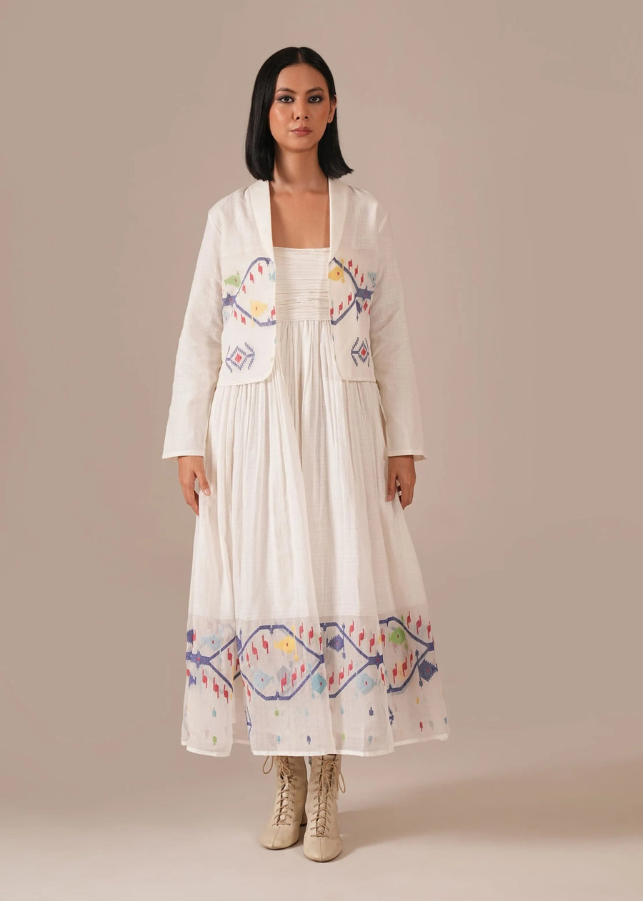 A Model Wearing Multicolor Pure Cotton Vanilla Veil Co-Ord Set, curated by Only Ethikal