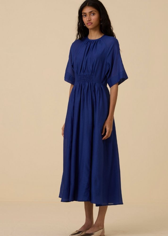 Parina Royal Blue Midi Dress