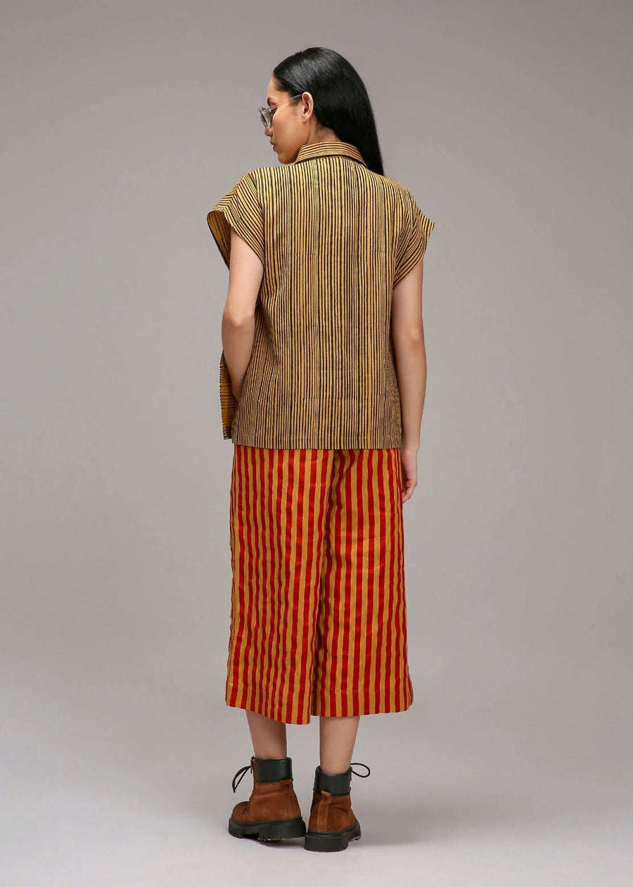 Tan-Brown Joker Shirt Capre Set