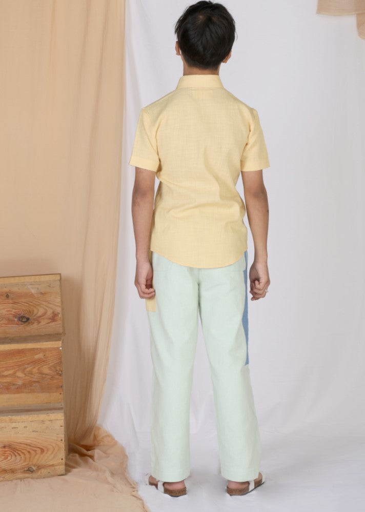 Hosta Panelled Shirt& Pants Set