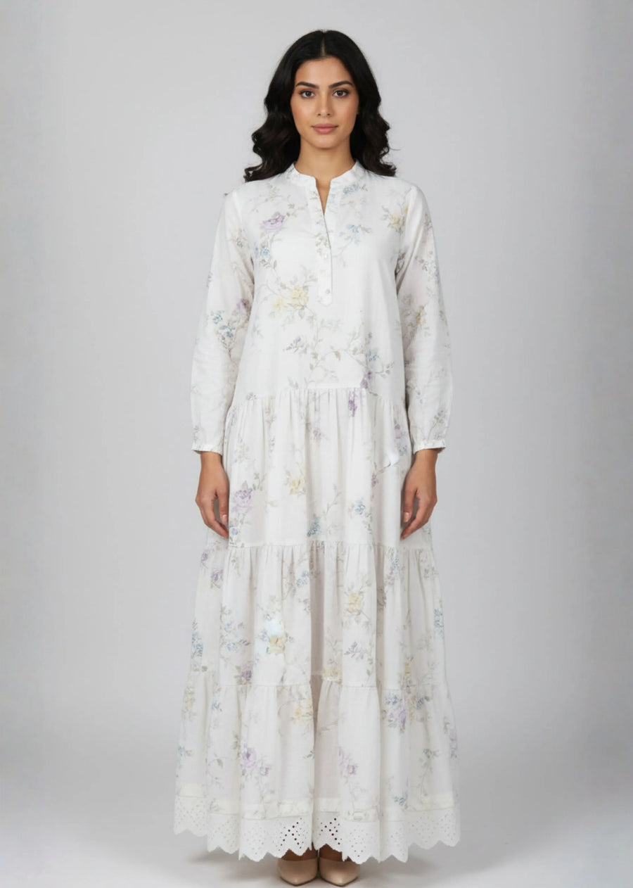 Pastel Garden Ruffle Maxi