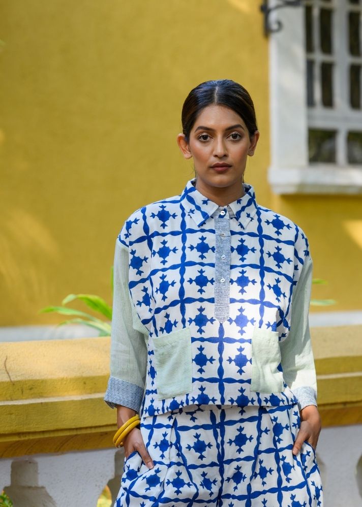 A Model Wearing Multicolor Pure Cotton Aurora Top, curated by Only Ethikal