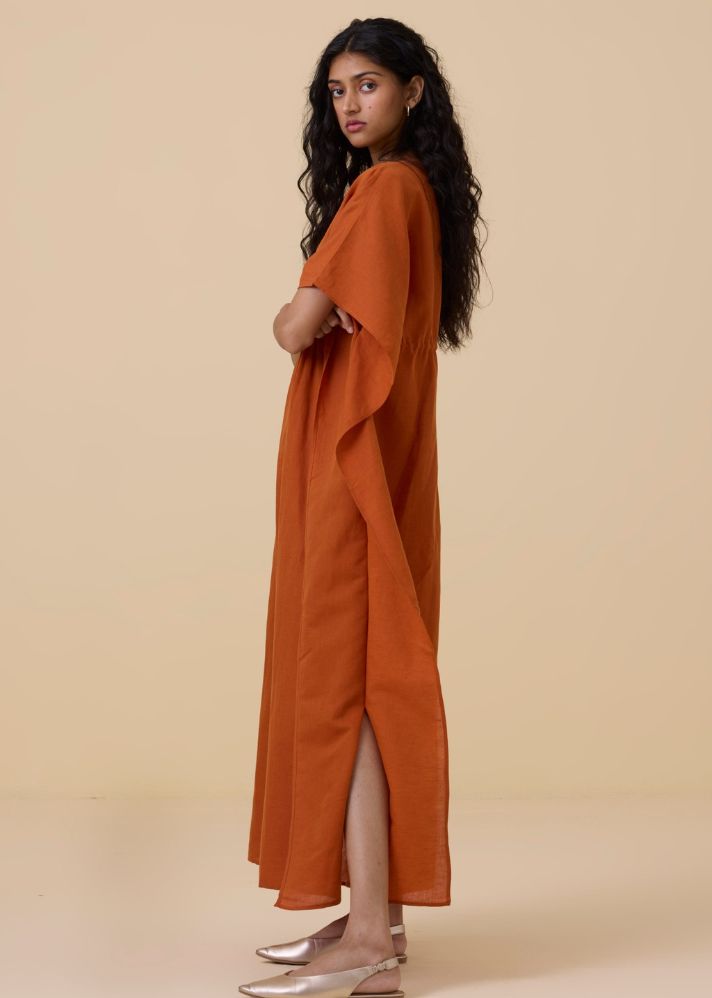 Safa Orange Kaftan Dress