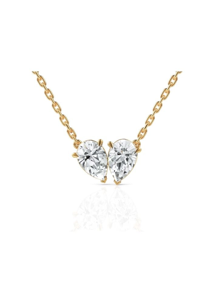 Product image of Yellow Gold, White Gold, Rose Gold 18K gold set with Etically Lab Grown Diamonds Duo Pear Cut Neckpiece, curated by Only Ethikal