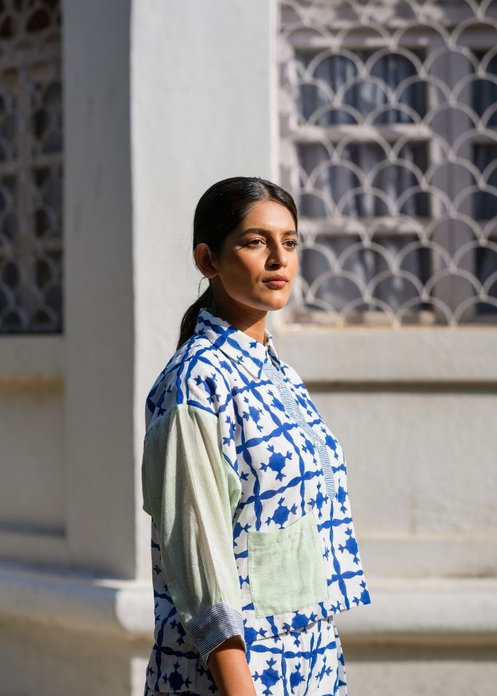 A Model Wearing Multicolor Pure Cotton Aurora Top, curated by Only Ethikal