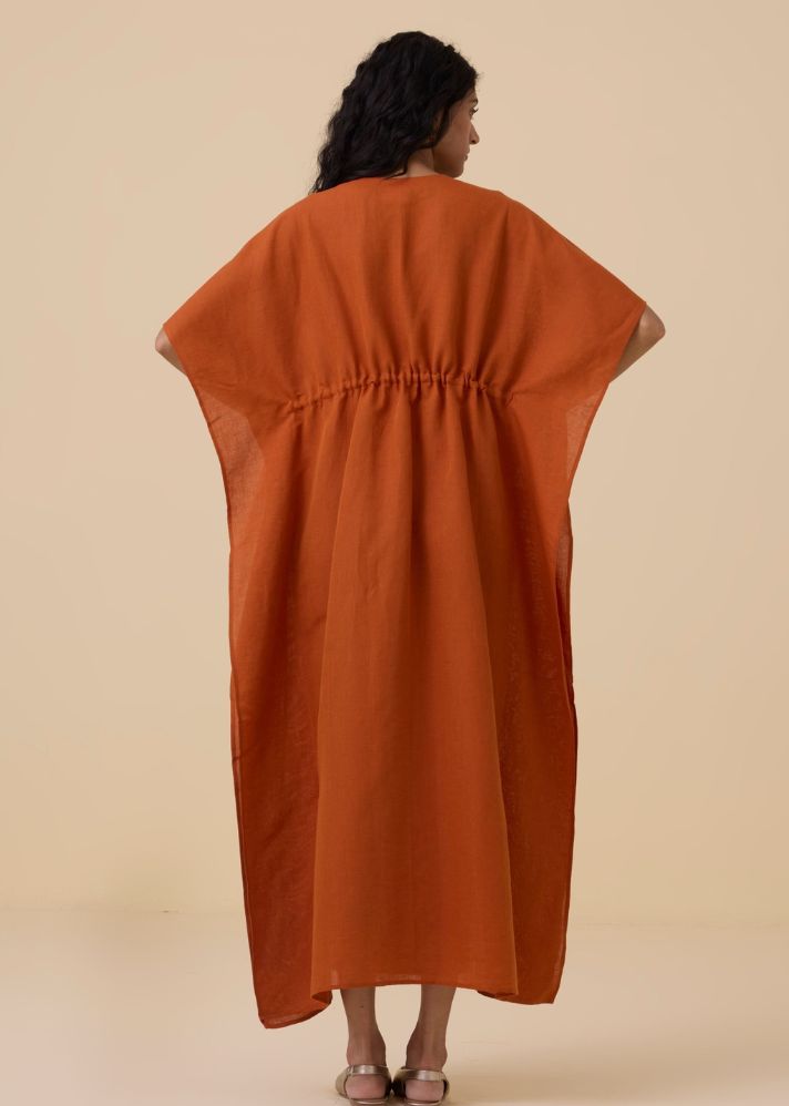 Safa Orange Kaftan Dress