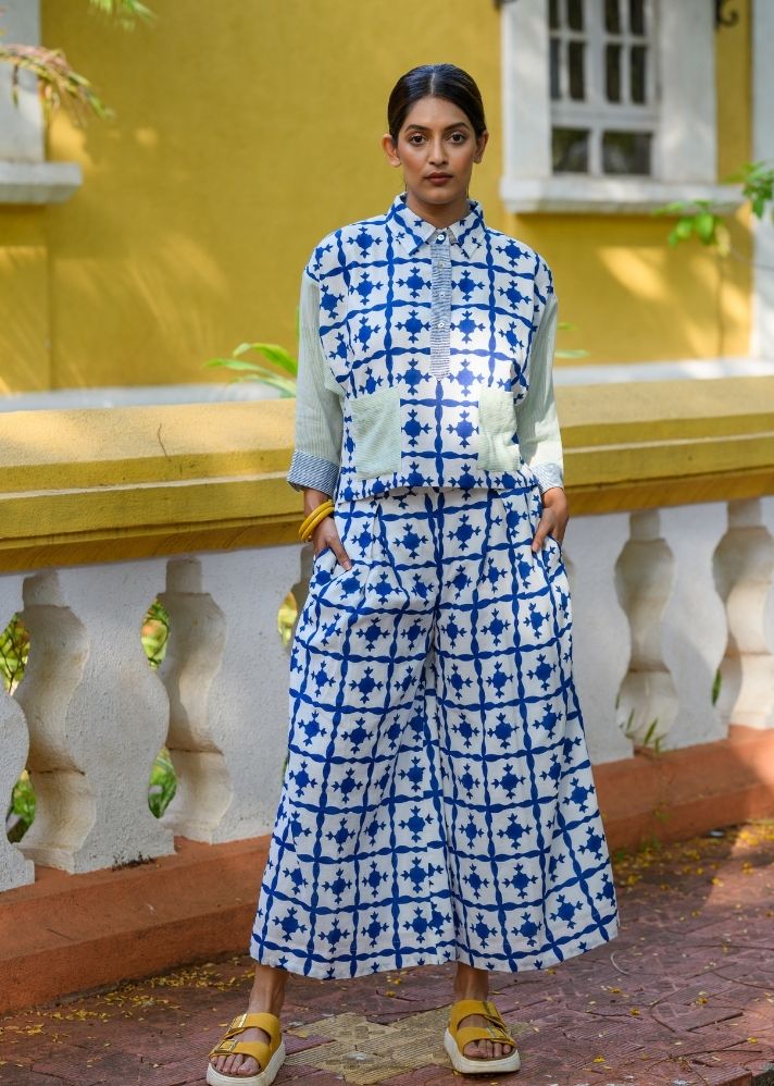 A Model Wearing Multicolor Pure Cotton Aurora Pant, curated by Only Ethikal