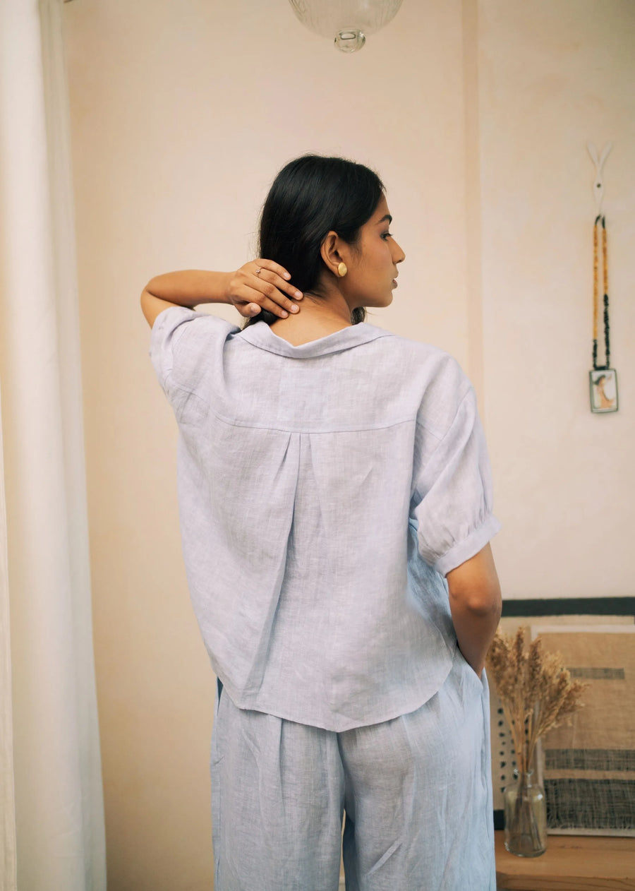 Crop Set Co-Ord Set- Powder Blue