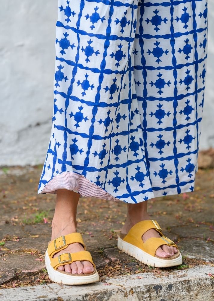 A Model Wearing Multicolor Pure Cotton Aurora Pant, curated by Only Ethikal