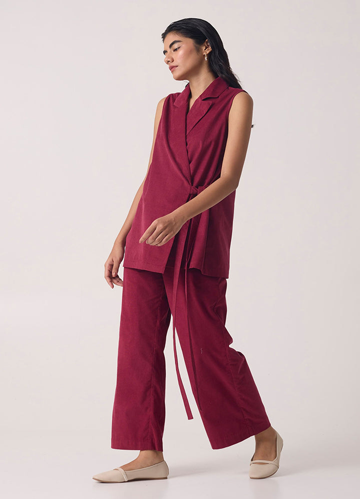 Yacine Cherry Corduroy Co-Ord