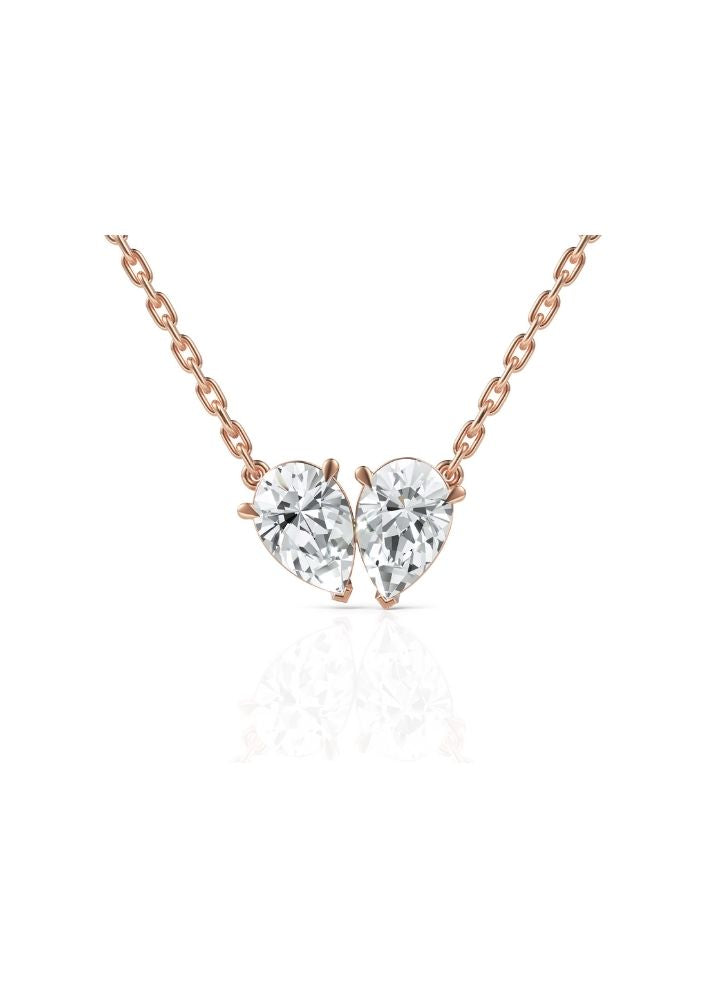 Product image of Yellow Gold, White Gold, Rose Gold 18K gold set with Etically Lab Grown Diamonds Duo Pear Cut Neckpiece, curated by Only Ethikal