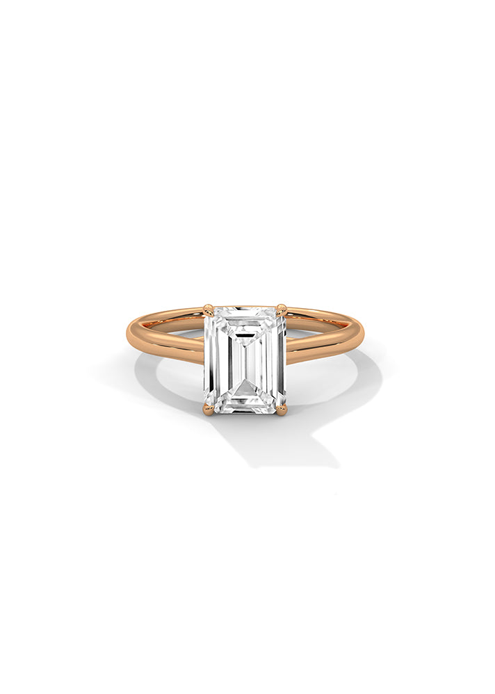 Emerald Cut Solitaire Ring-Cat0168