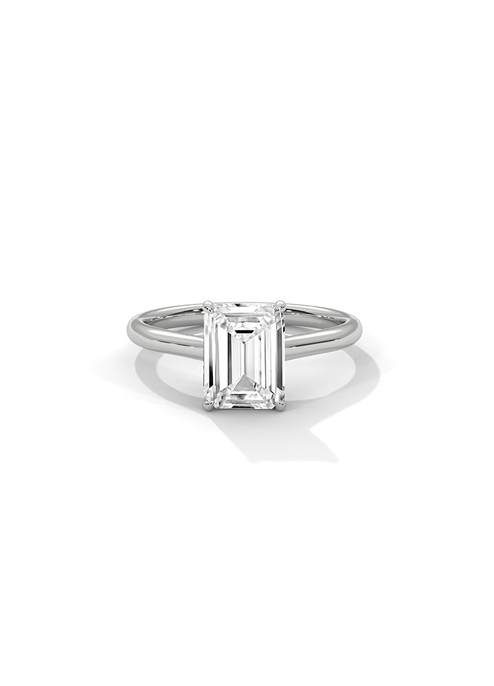 Emerald Cut Solitaire Ring-Cat0168