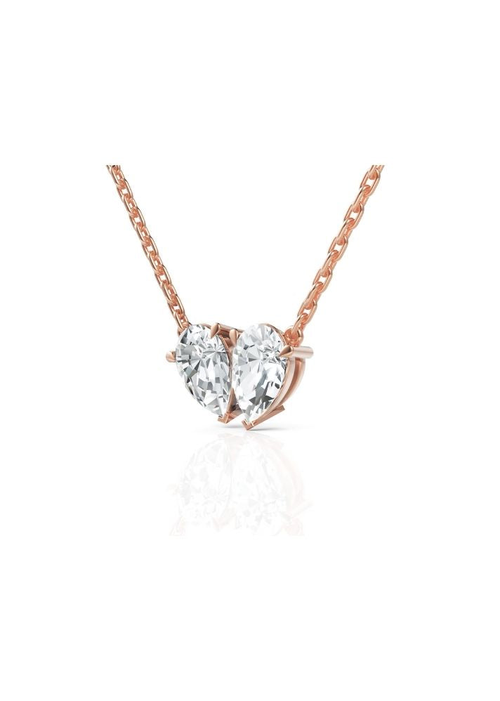 Product image of Yellow Gold, White Gold, Rose Gold 18K gold set with Etically Lab Grown Diamonds Duo Pear Cut Neckpiece, curated by Only Ethikal