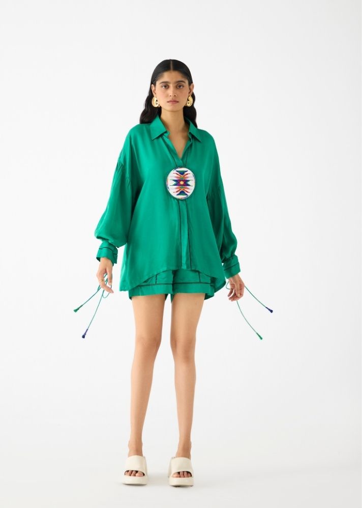 Zulu Green Linen Shirt & Shorts