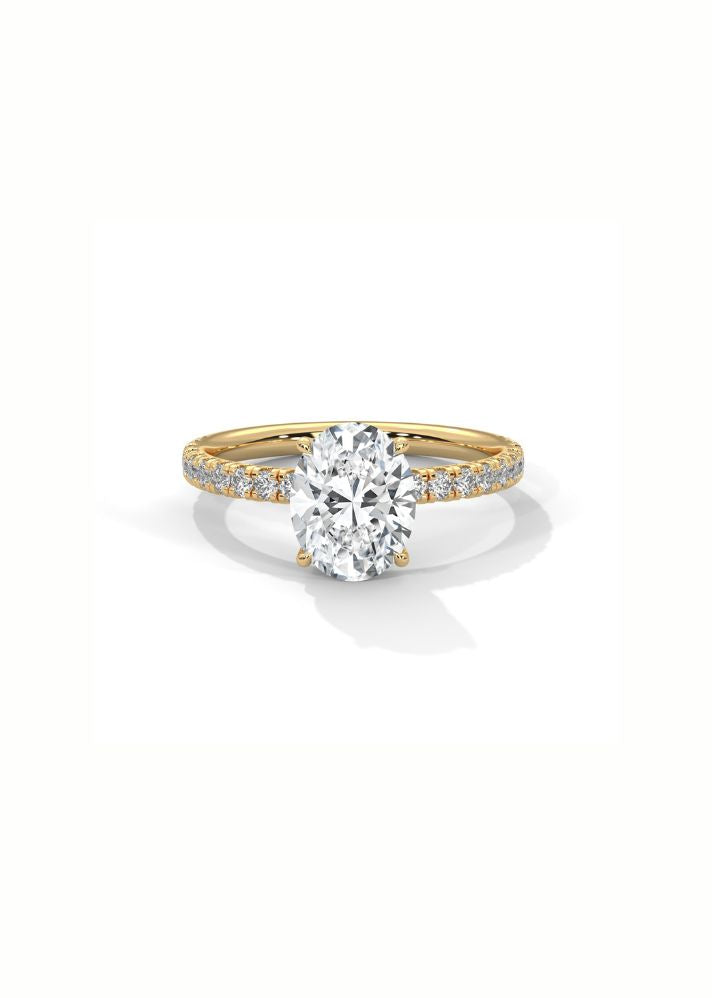 Oval Cut Solitaire Ring With 34 Diamonds-Cat0138