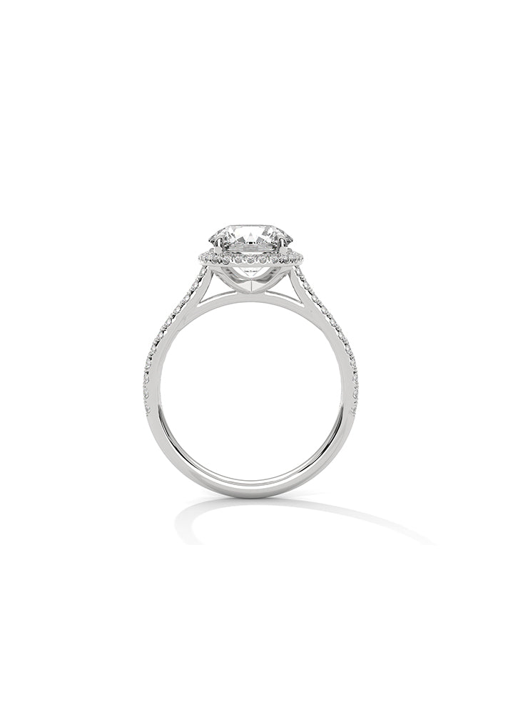 Round Solitaire Ring With 50 Diamonds-Cat0105