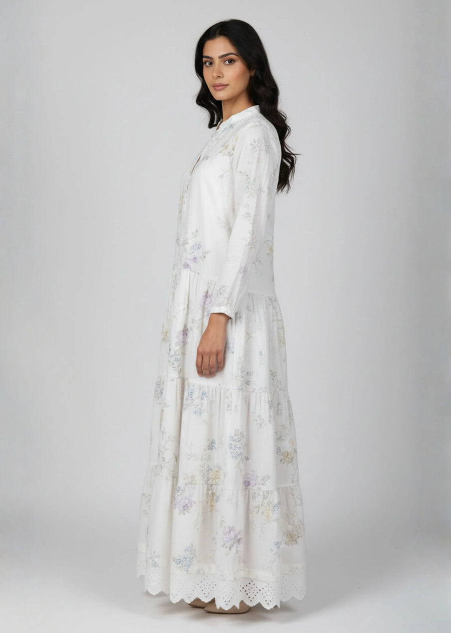 Pastel Garden Ruffle Maxi