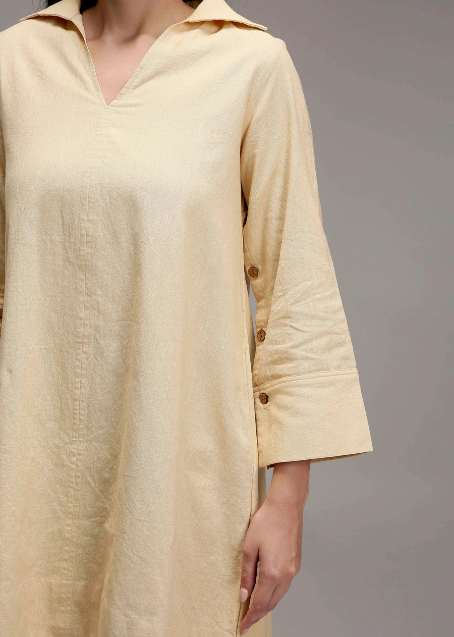 Egg-Shell A-Line Shift Dress