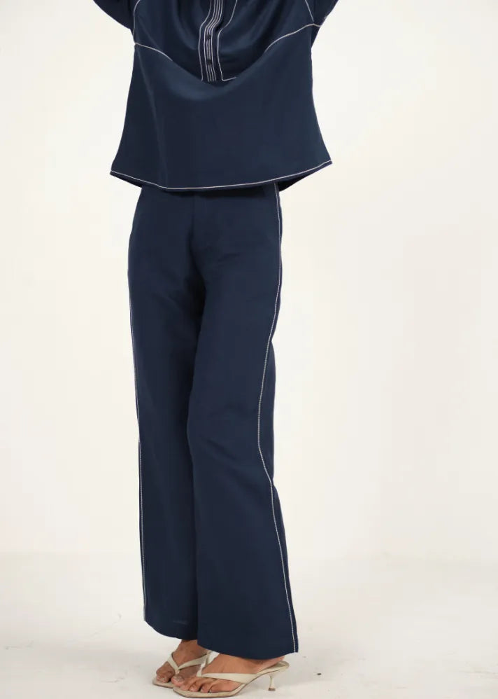 Navy Blue Linen Pants