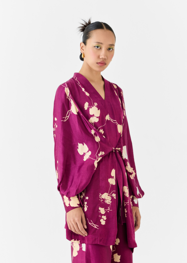 Plum Kimono Top & Pants Co-Ord