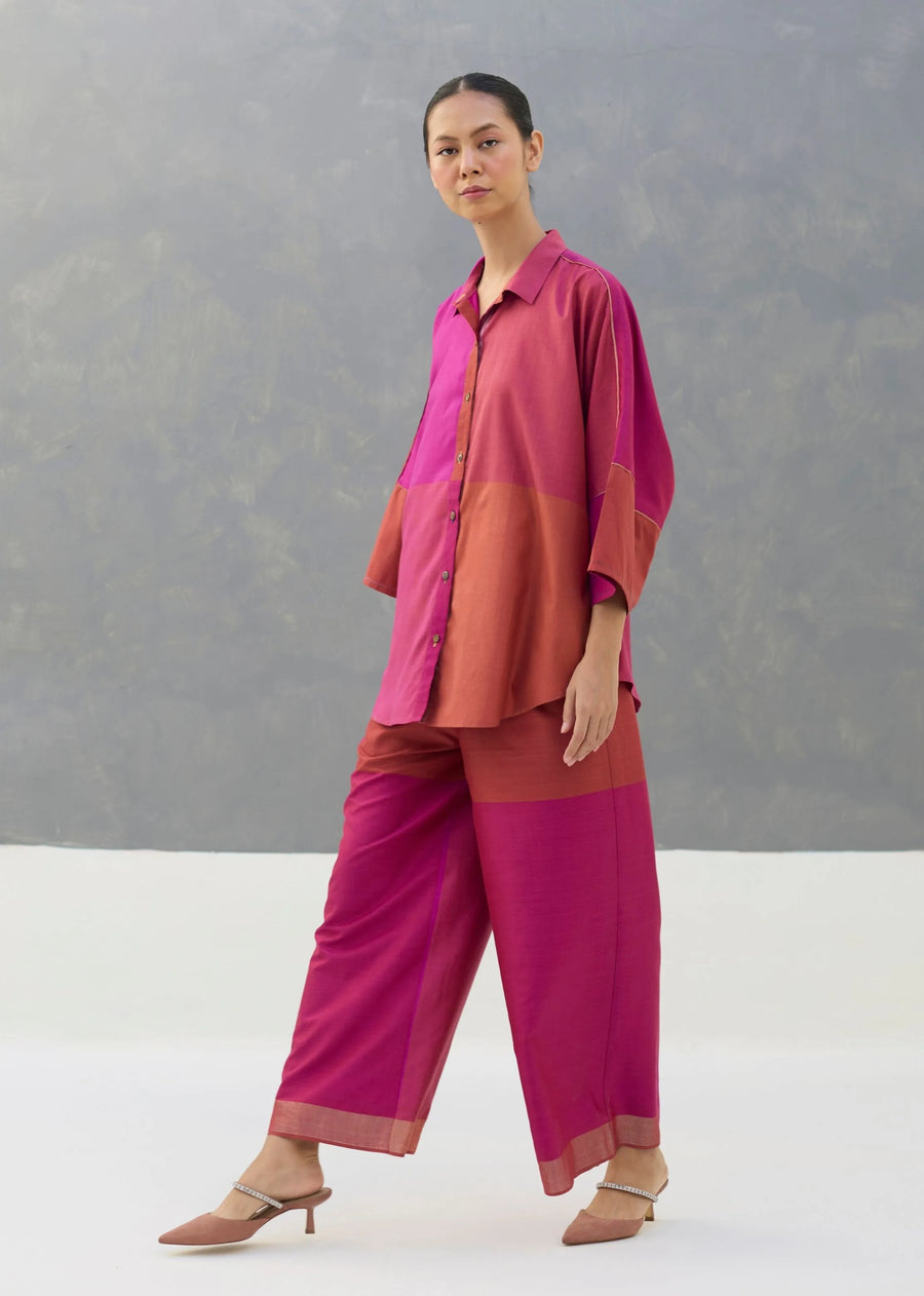 Sara Eri Silk Co-Ord Set - Rose