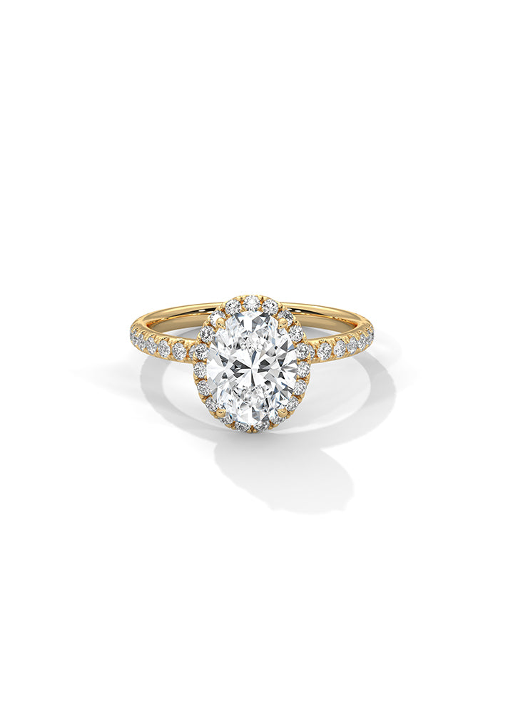 Oval Cut Solitaire Ring With 53 Diamonds-Cat0172