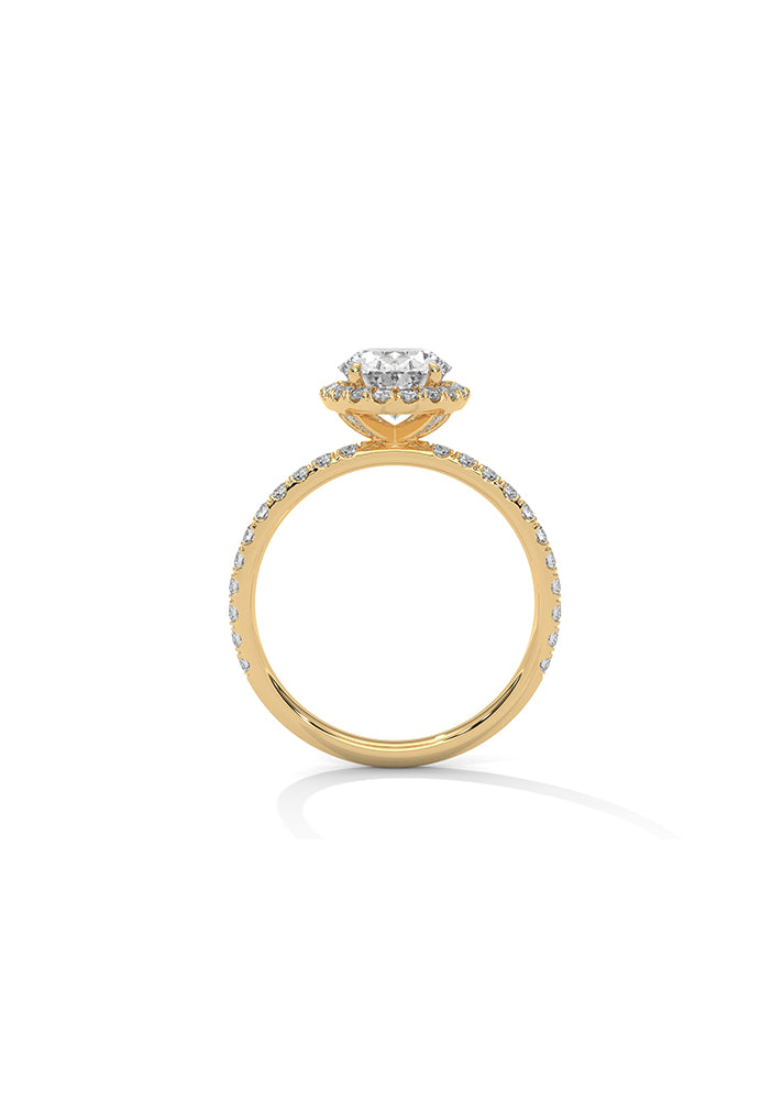 Oval Cut Solitaire Ring With 53 Diamonds-Cat0172